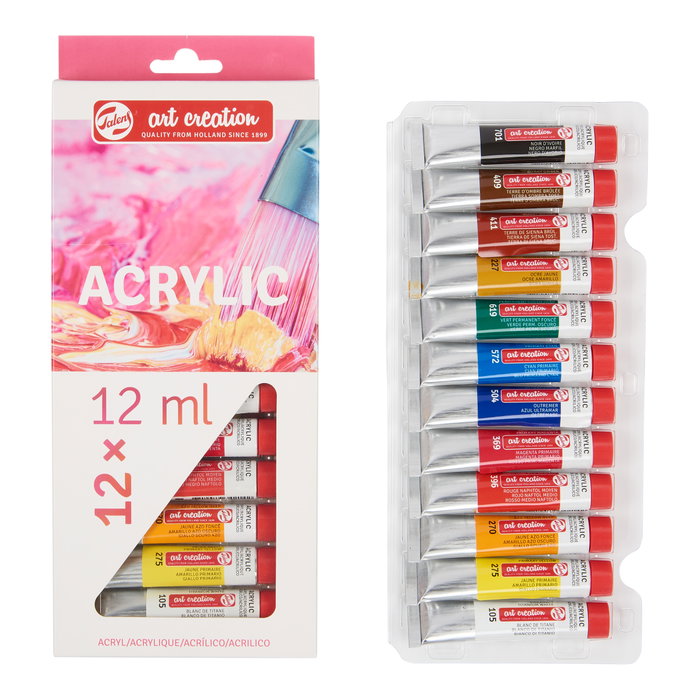 Talens Art Creation Set de Pintura Acrílica 12 Tubos de 12 ml Colores Surtidos
